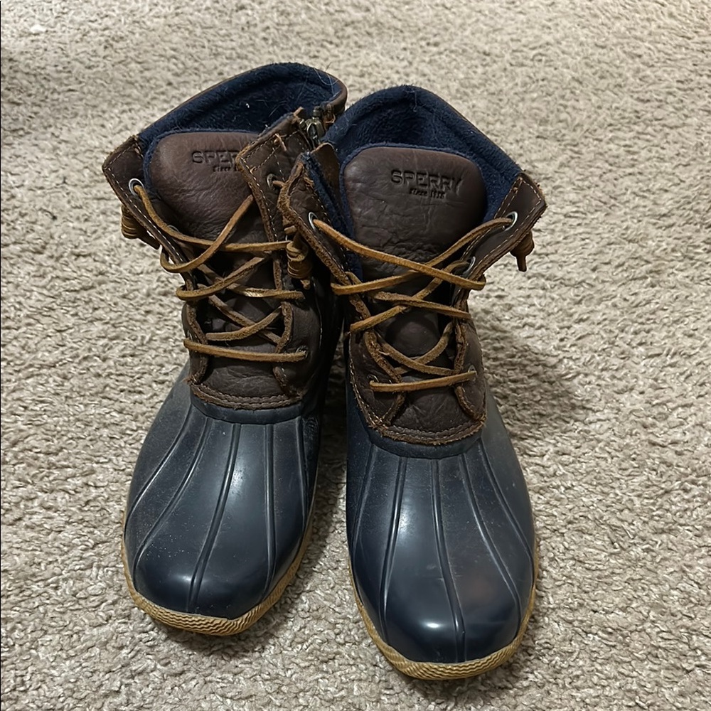 Sperry Duck Boots in Brown and Navy